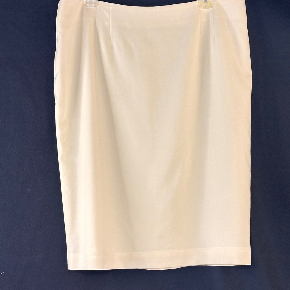 Pendleton 16P Pencil Skirt Cream Ivory Winter White Virgin Wool Office Tailored